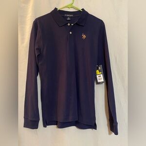 boy u.s Polo Assn polo shirt size xl 14-16 solid blue New With Tags RTV $14 (s11